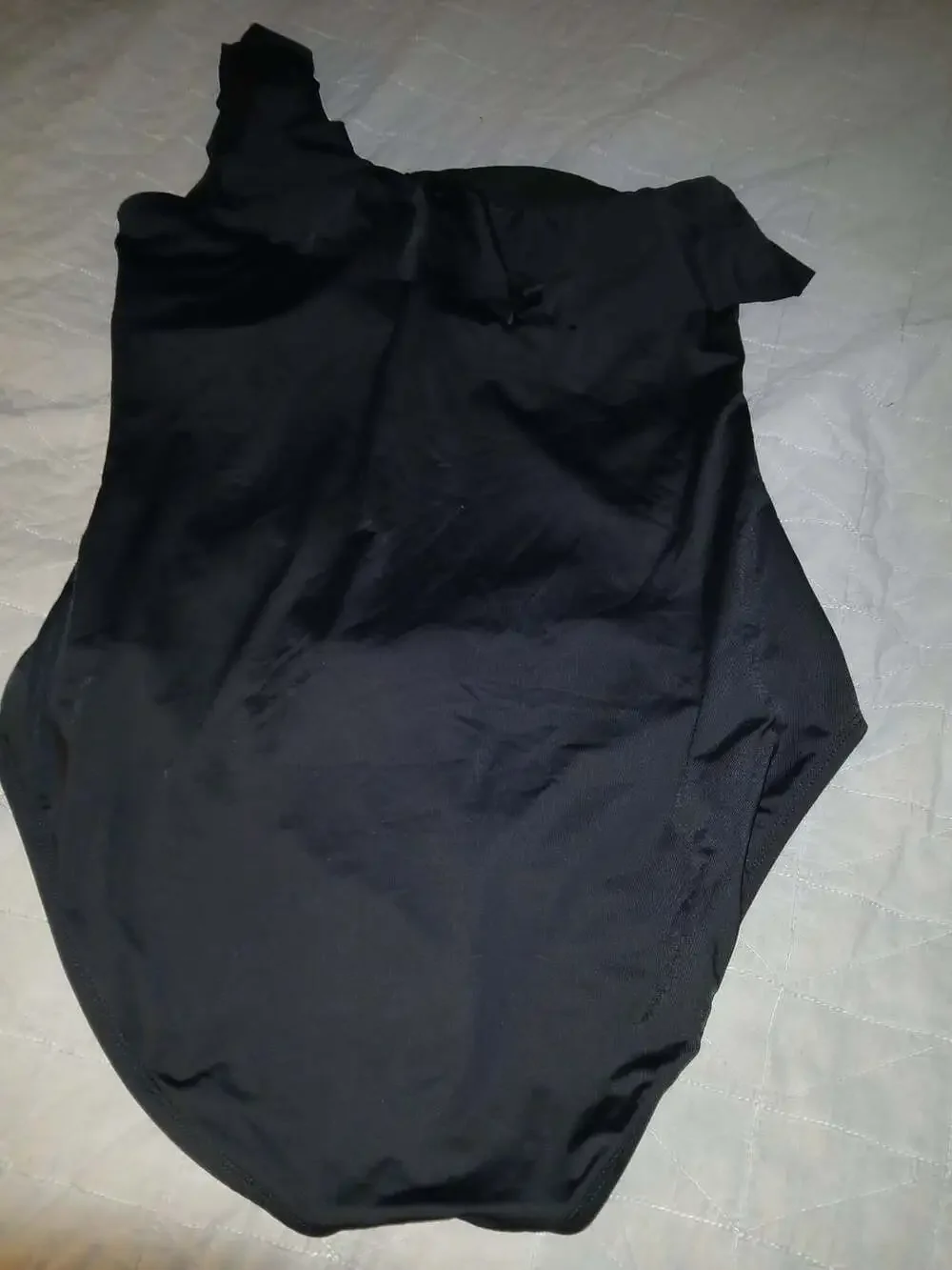 Hilor One-Shoulder Ruffled One-Piece Swimsuit Black Size 14